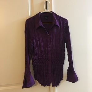 Lane Bryant 14/16 Purple Button Down Blouse